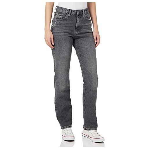 Tommy Hilfiger jeans donna new classic straight vita alta, nero (noa), 25w / 30l
