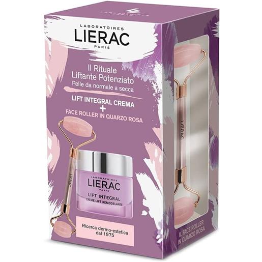 Lierac - rituale liftante potenziato - crema liftante rimodellante 50ml + face roller in quarzo rosa