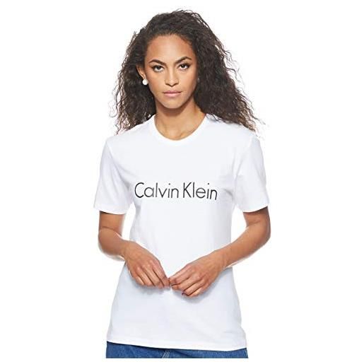 Calvin Klein s/s crew neck 000qs6105e magliette a maniche corte, bianco (white), s donna