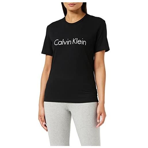 Calvin Klein s/s crew neck 000qs6105e magliette a maniche corte, nero (black), l donna