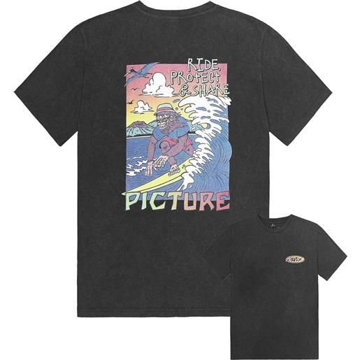Picture Organic Clothing - t-shirt leggera in cotone organico - tsunami tee black washed per uomo in cotone - taglia s, m, l, xl, xxl - nero