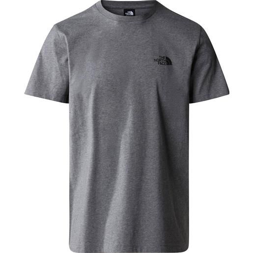 The North Face - t-shirt in cotone - m s/s simple dome tee tnf medium grey heather per uomo in cotone - taglia s, m, l, xl, xxl - grigio