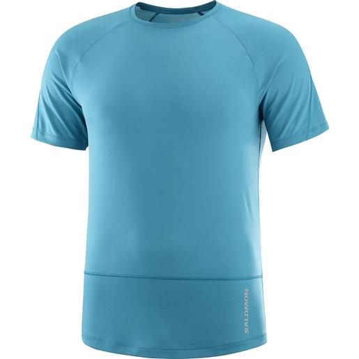 Salomon - t-shirt morbida e traspirante - cross run ss tee m tahitian tide per uomo - taglia s, m, l, xl - blu