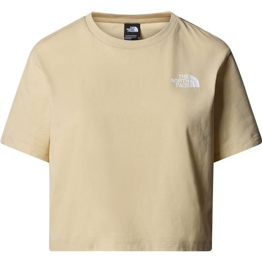 The North Face - t-shirt corta - w cropped simple dome tee gravel per donne in cotone - taglia xs, s, m, l - beige