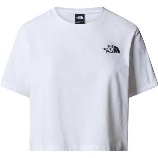 The North Face - t-shirt corta - w simple dome cropped slim tee tnf white per donne in cotone - taglia xs, s, m, l - bianco