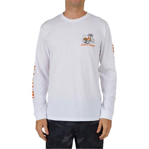 Salty Crew - t-shirt da uomo in cotone a maniche lunghe - siesta premium l/s tee white per uomo in cotone - taglia s, m, l, xl - bianco