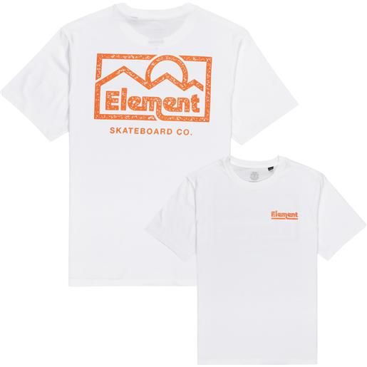 Element - t-shirt in cotone biologico - sunup tee optic white per uomo in cotone - taglia s, m, l, xl - bianco