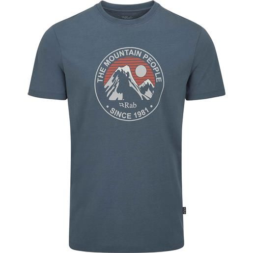 Rab - t-shirt in cotone - stance alpine peak orion blue per uomo in cotone - taglia m, l