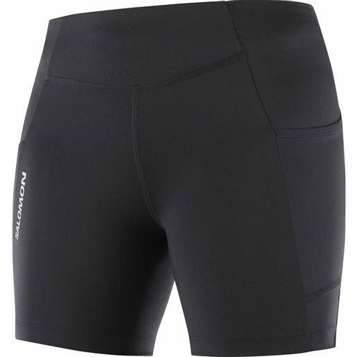 Salomon - shorts traspiranti - cross run short tight w deep black per donne - taglia xs, s, m, l - nero