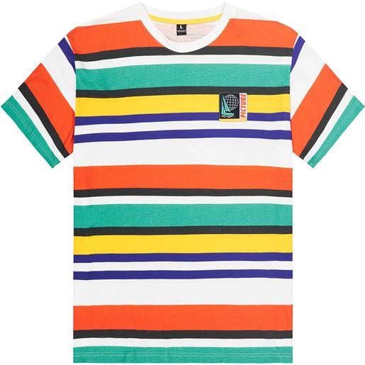 Picture Organic Clothing - t-shirt leggera in cotone organico - slab tee marina print per uomo in cotone - taglia m, xl - arancione