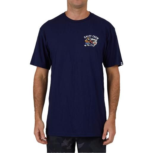 Salty Crew - t-shirt in cotone - fish fight standard s/s tee navy per uomo in cotone - taglia s, m, l, xl - blu navy