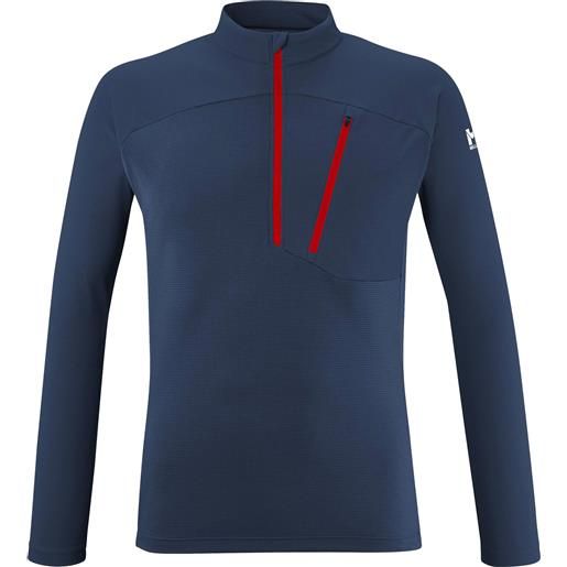 Millet - t-shirt tecnica - morpho zip ls m saphir per uomo - taglia s, m, l, xl - blu navy