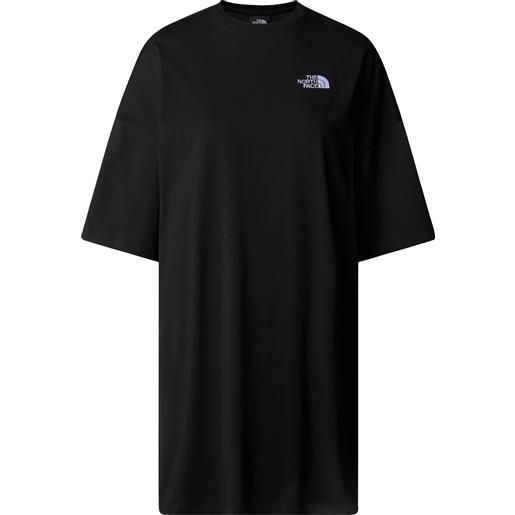 The North Face - vestito in cotone - w s/s essential oversize tee dress tnf black per donne in cotone - taglia xs, s, m, l - nero