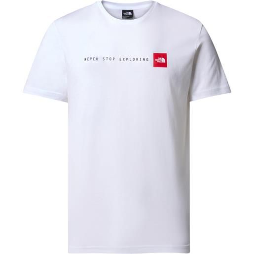 The North Face - t-shirt in cotone - m s/s never stop exploring tee tnf white per uomo in cotone - taglia s, m, l, xl - bianco
