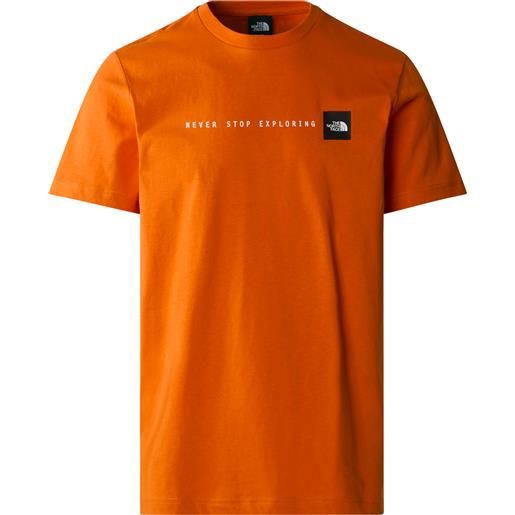 The North Face - t-shirt in cotone - m s/s never stop exploring tee desert rust per uomo in cotone - taglia s, m, l, xl - arancione