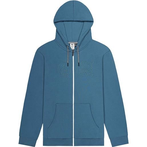 Picture Organic Clothing - felpa in cotone organico con cappuccio - basement zip hoodie roc blue per uomo - taglia s, m, l