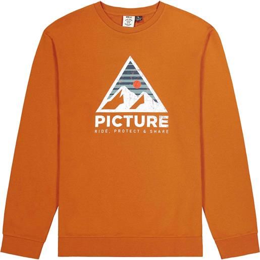 Picture Organic Clothing - felpa in cotone biologico - authentic crew sunset per uomo in cotone - taglia s, m, l, xl - arancione