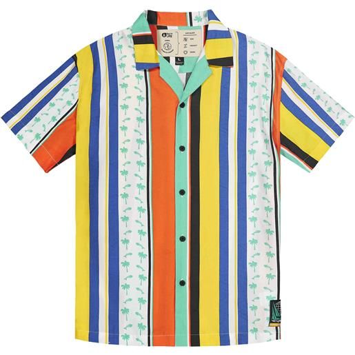 Picture Organic Clothing - camicia a maniche corte - mareeba shirt fishbone print per uomo - taglia s, m, l - blu