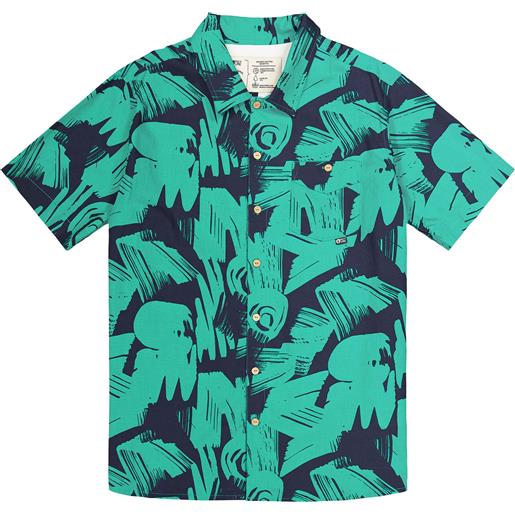 Picture Organic Clothing - camicia in cotone biologico - mataikona ss shirt atlantic coast print per uomo in cotone - taglia s, m, l, xl, xxl - blu
