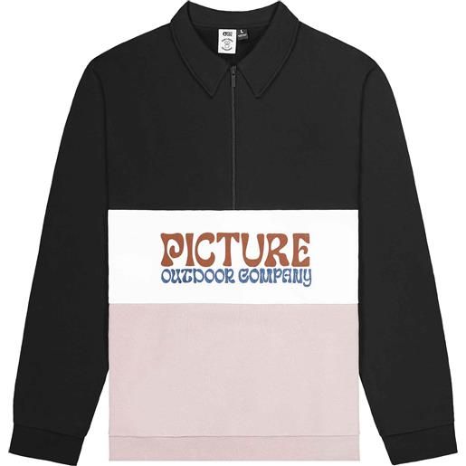 Picture Organic Clothing - felpa con mezza zip - carawa sweater woodrose per uomo - taglia s, m, l, xl, xxl - rosa