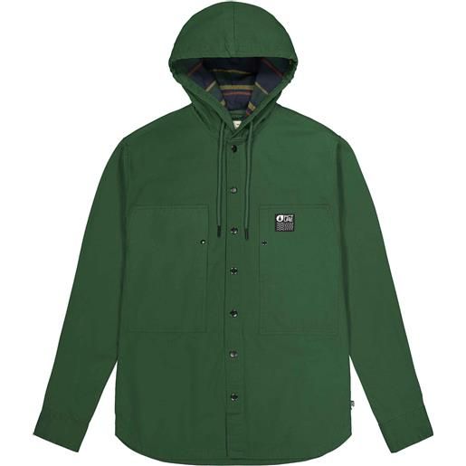 Picture Organic Clothing - camicia in cotone organico con cappuccio - perrie shirt eden per uomo in cotone - taglia s, m, l, xl - verde