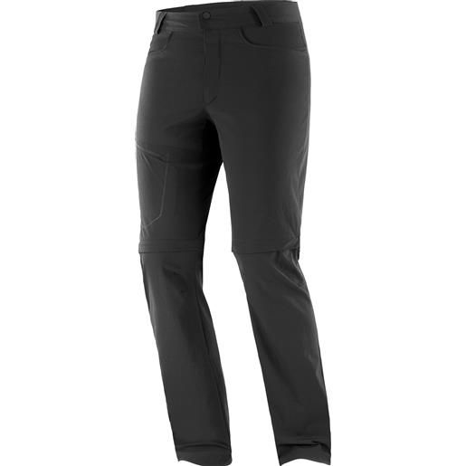 Salomon - pantaloni da trekking convertibili - pants wayfarer zip off pants m deep black per uomo in softshell - taglia 38 fr, 40 fr, 42 fr, 44 fr, 46 fr - nero