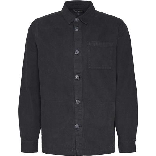 Barbour - camicia da uomo in cotone - washed overshirt navy per uomo - taglia s, m, l, xl - blu navy