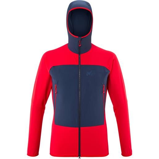 Millet - giacca a vento idrorepellente - fusion xcs hoodie m red saphir per uomo in pelle - taglia s, m, l, xl - rosso