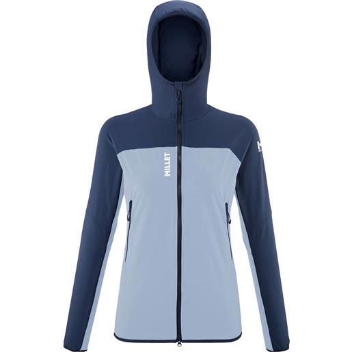 Millet - giacca a vento idrorepellente - fusion xcs hoodie w iceberg saphir per donne in pelle - taglia xs, s, m - blu