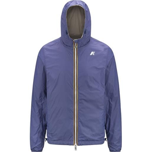 K-Way - giacca reversibile - jack eco plus double beige l - blue d per uomo in nylon - taglia s, m, l, xl