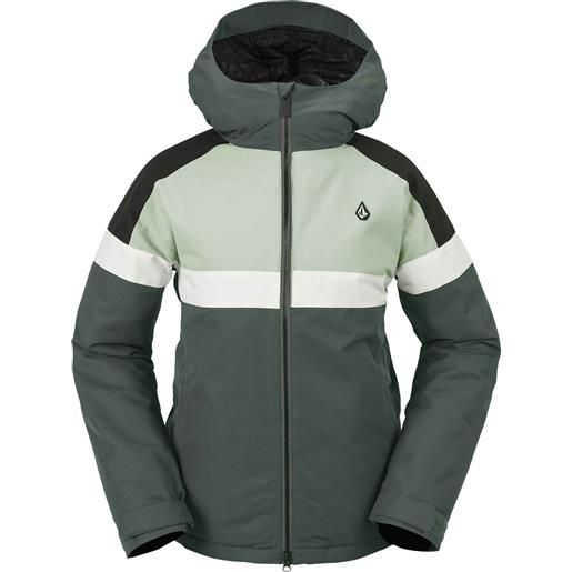 Volcom - giacca isolante da snowboard - lindy ins jacket eucalyptus per donne - taglia m, l - grigio