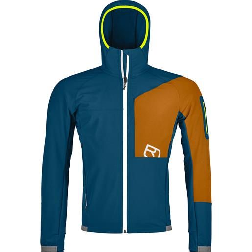 Ortovox - giacca da scialpinismo - berrino hooded jacket m petrol blue per uomo in softshell - taglia s, m