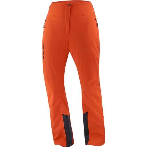 Salomon - pantaloni da sci isolanti e traspiranti - s/max warm pants w fiery red per donne in pelle - taglia xs, s, m - rosso