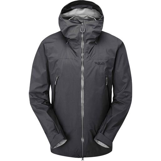 Rab - giacca impermeabile e antivento in gore-tex - kangri gtx paclite plus jacket beluga per uomo - taglia m - nero
