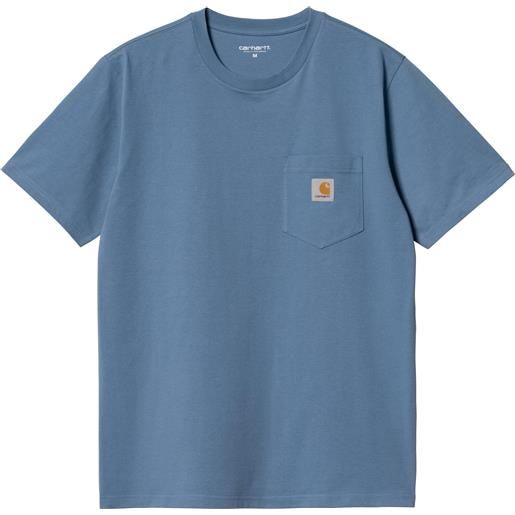 Carhartt - t-shirt in cotone - s/s pocket t-shirt sorrent per uomo - taglia s, m, l, xl - blu