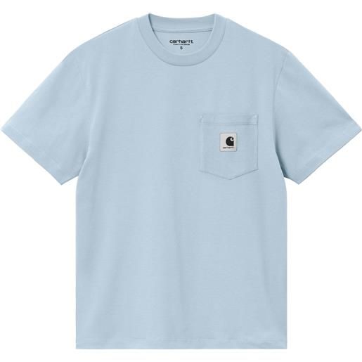Carhartt - t-shirt in cotone - w' s/s pocket t-shirt frosted blue per donne - taglia xs, s, m
