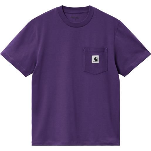 Carhartt - t-shirt in cotone - w' s/s pocket t-shirt tyrian per donne - taglia xs, s, m, l - viola