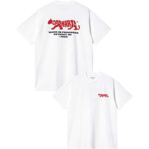 Carhartt - t-shirt in cotone - s/s rocky t-shirt white per uomo - taglia s, m, l, xl - bianco