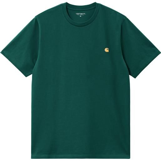 Carhartt - t-shirt in cotone - s/s chase t-shirt chervil / gold per uomo - taglia s, m, l, xl - verde
