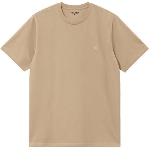 Carhartt - t-shirt in cotone - s/s chase t-shirt sable / gold per uomo - taglia s, m, l, xl - beige
