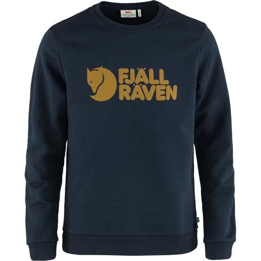 Fjall Raven - felpa girocollo in cotone - fjällräven logo sweater m dark navy per uomo in cotone - taglia s, m, l, xl - blu navy