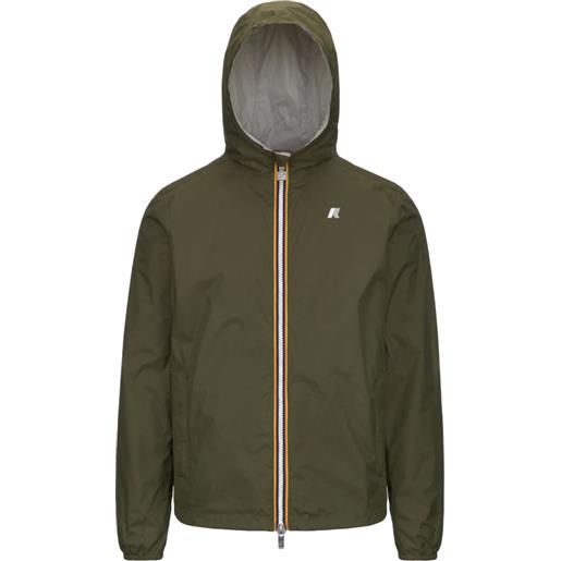 K-Way - giacca reversibile - jack eco plus double green c - beige l per uomo in nylon - taglia s, m, l, xl - verde