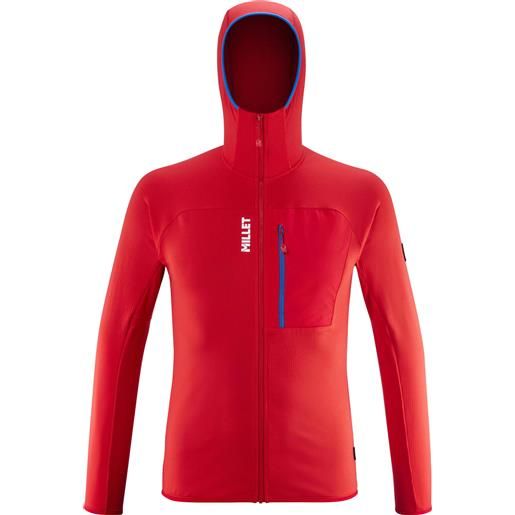 Millet - pile polartec® da alpinismo - trilogy lightgrid hoodie m red per uomo - taglia s, m, l, xl - rosso