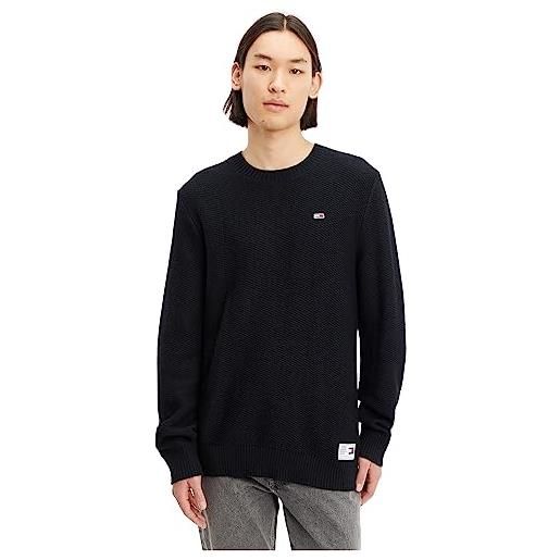 Tommy Jeans pullover uomo pullover in maglia, argento (silver grey htr), xs