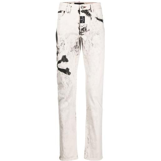 Philipp Plein jeans slim con stampa - toni neutri