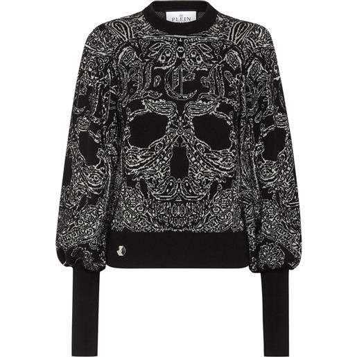 Philipp Plein maglione con stampa paisley - nero
