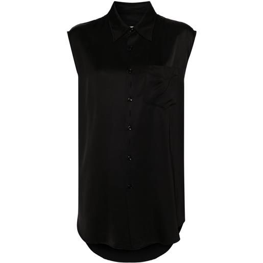 MM6 Maison Margiela camicia con effetto vissuto - nero