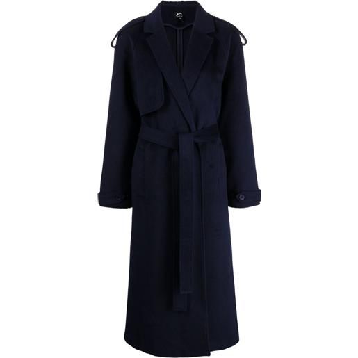 The Upside cappotto monopetto con cintura - blu