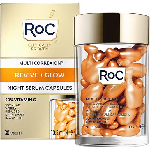 ROC multi correxion renouveau + éclat capsules sérum nuit uniformante