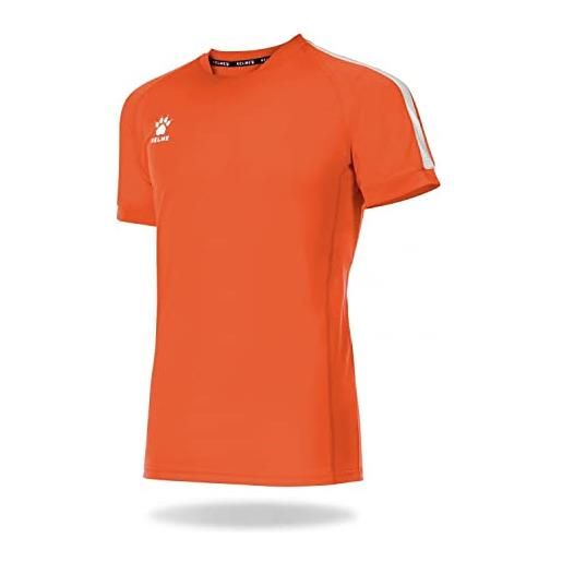 KELME global - maglietta da calcio, per bambini, arancione/bianco, xl